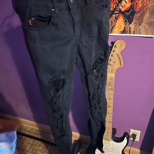 Royal Bones Fishnet Ripped Skinny Jeans- Size 9